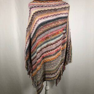 Boho Knit Shawl – Fashion by Mirabeau Striped Fringe Wrap